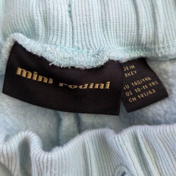 Mini Rodini Light Blue Sweatpants with Yellow Bird Print - Picture 4 of 5